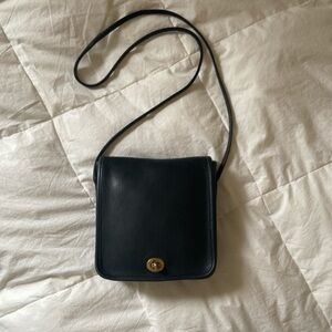 Vintage Coach Companion Flap Leather Crossbody Bag